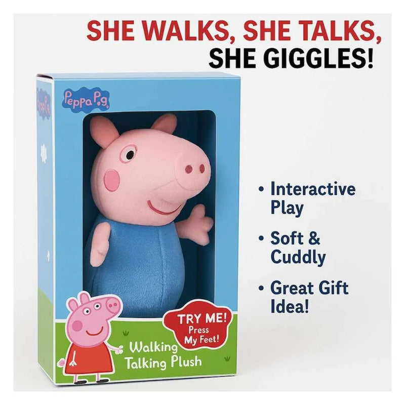 Peppa Pig George Walking Talking Plush Toy - Try me press my feet