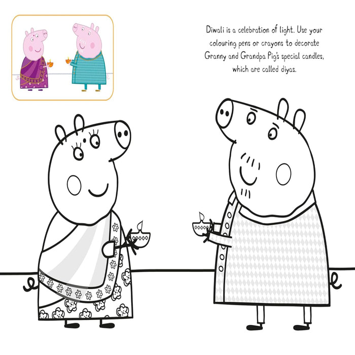 Peppa Pig : Peppa's Diwali Copy Colouring Book-Activity Books-Prh-Toycra
