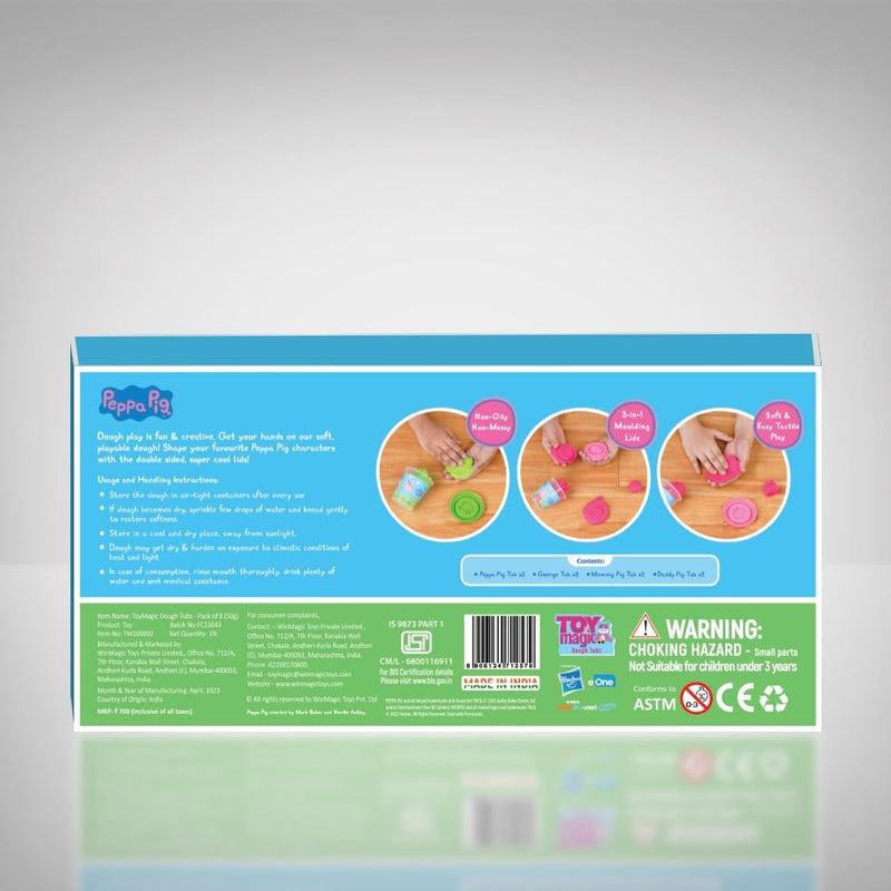 Play Magic Peppa Pig Dough with 2 in 1 Moulding Lid Pack of 8 Tubs
