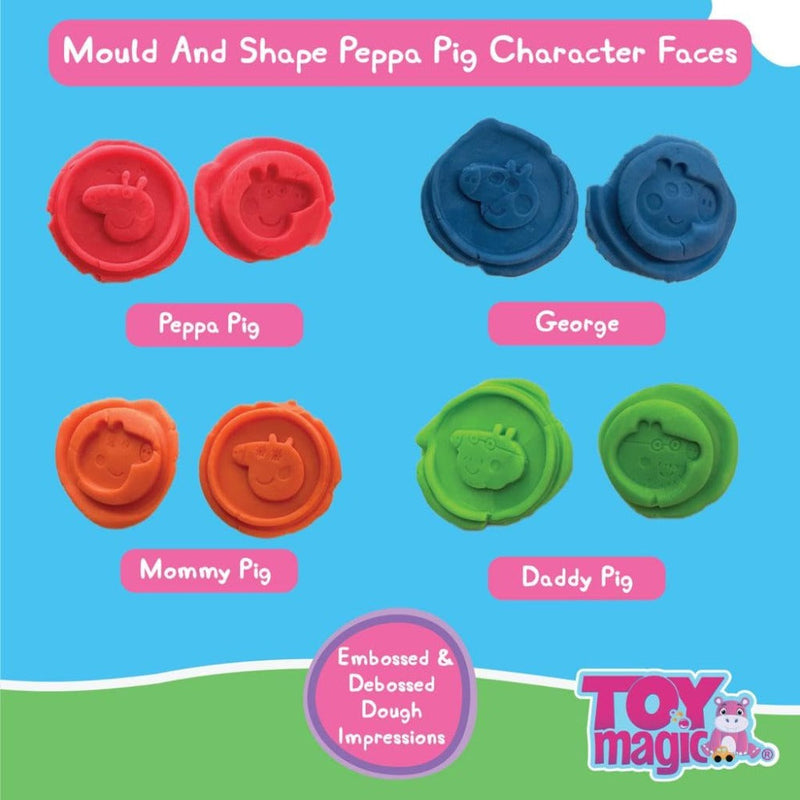 Play Magic Peppa Pig Dough with 2 in 1 Moulding Lid Pack of 8 Tubs