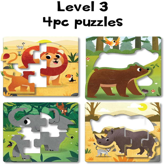 Play Panda 12 in 1 Jungle Animal Puzzles-Puzzles-Play Panda-Toycra