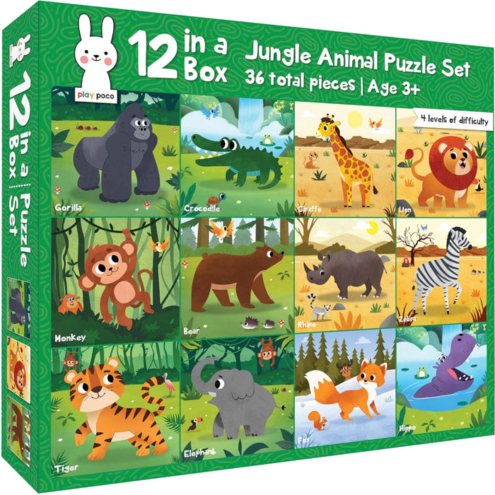 Play Panda 12 in 1 Jungle Animal Puzzles-Puzzles-Play Panda-Toycra