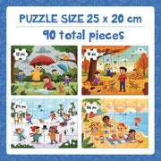Play Panda 4 in a Box Seasons Puzzle