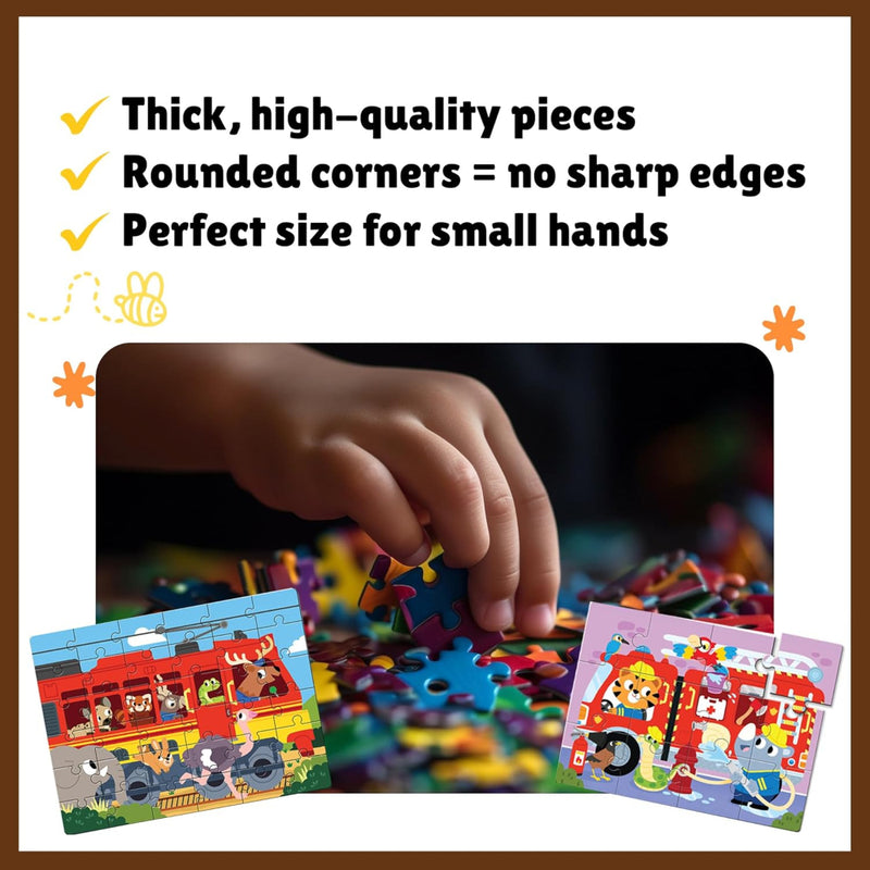 Play Panda 4 in a Box Vehicles Puzzle