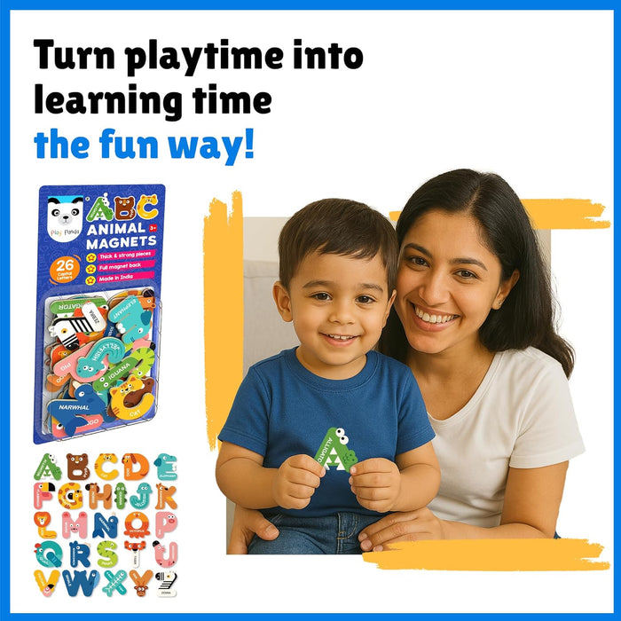 Play Panda ABC Animal Magnetic Capital Letters for Kids-26 Uppercase, Fridge Magnet, Learning Educational Toy-Learning & Education-Play Panda-Toycra