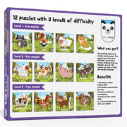 Play Panda Farm Animals Puzzle Set