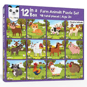 Play Panda Farm Animals Puzzle Set