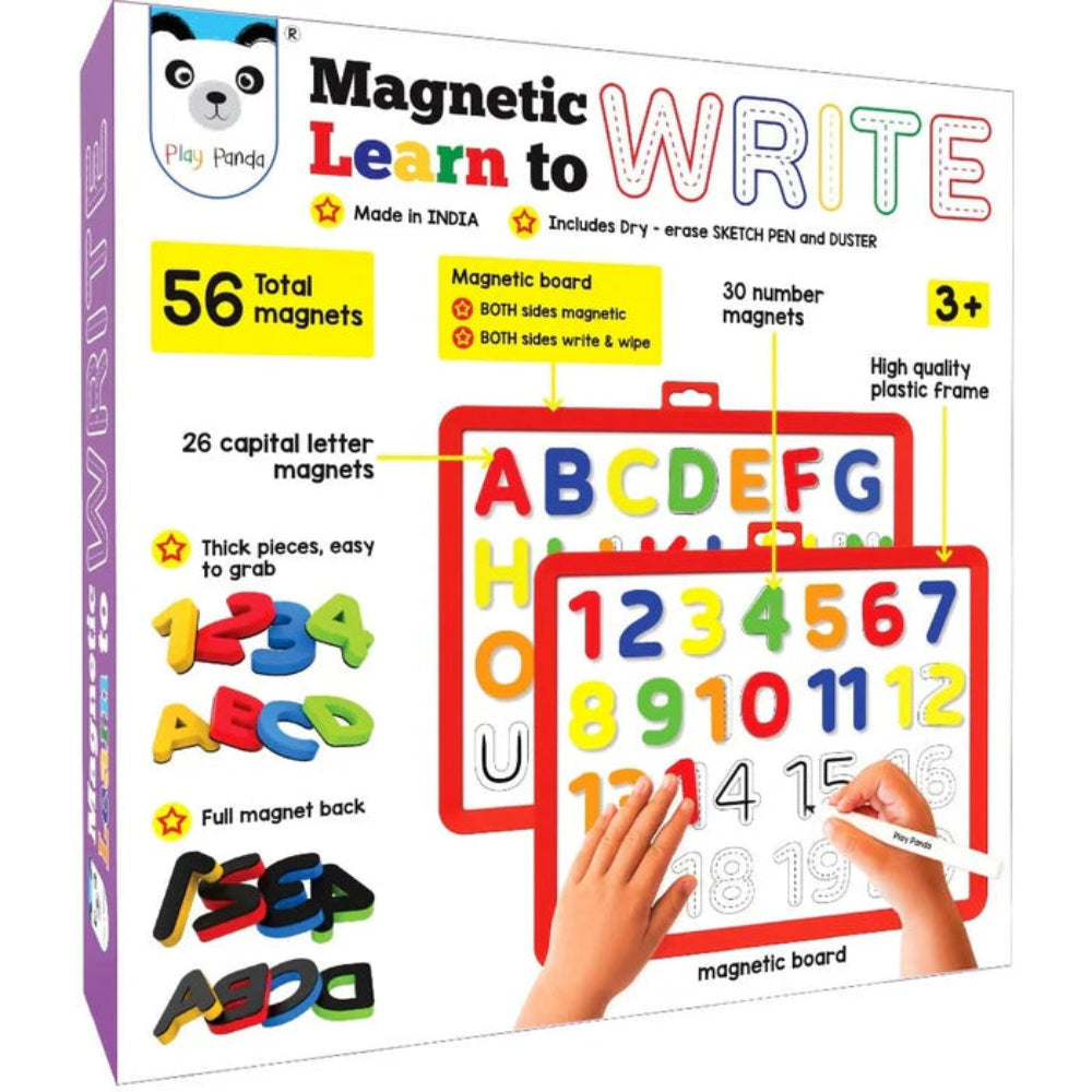 A4 Size Alphabet & Numbers Whiteboard - Fridge Magnet Learning Kit