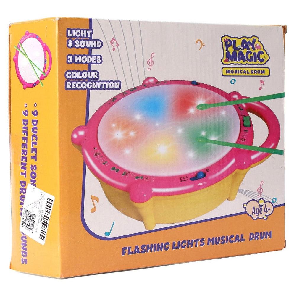 PlayMagic Flashing Lights Musical Drum — Toycra
