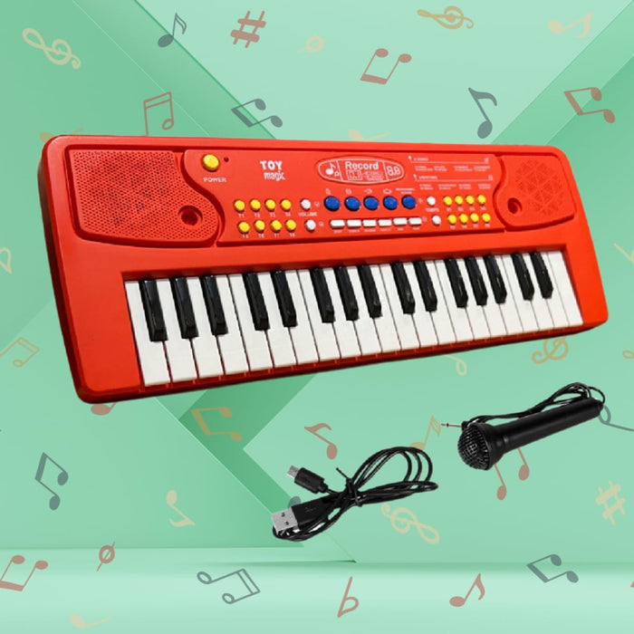 PlayMagic Kids Keyboard with 37 Keys-Red - Main Image