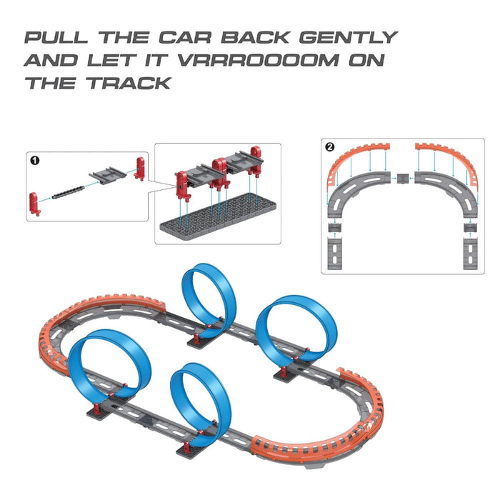Playzu High Speed Pull Back Track Set - 4A-Vehicles-Playzu-Toycra