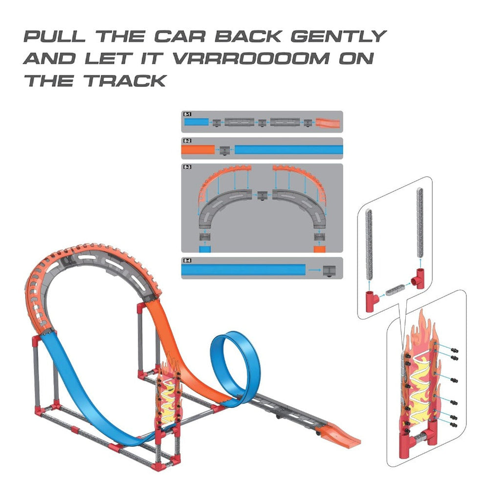 Playzu High Speed Pull Back Track Set - Rally — Toycra