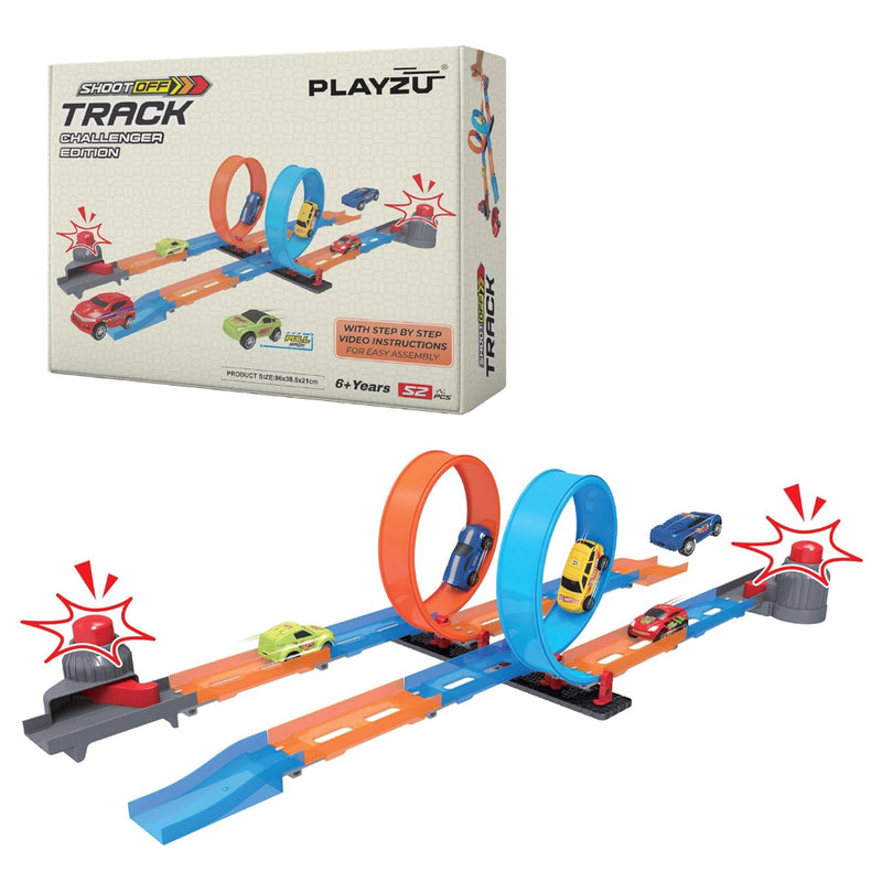 Playzu Shoot Off Challenger Edition Track Set, 52 Pcs