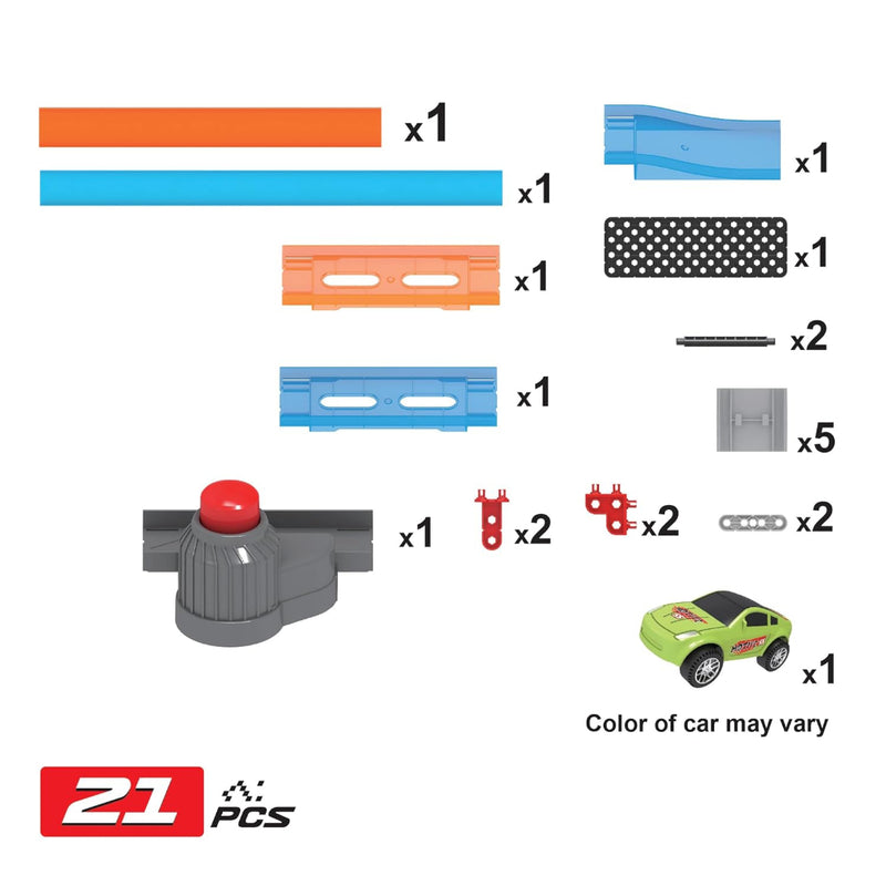 Playzu Shoot Off Launcher Single Twist Track Set - 21 Pcs