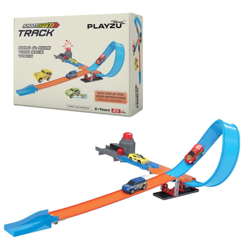 Playzu Shoot Off Launcher Single Twist Track Set - 21 Pcs-Vehicles-Playzu-Toycra