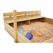 Plum Wooden Sandpit With Canopy - Natural