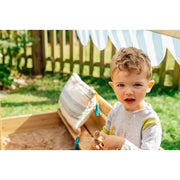 Plum Wooden Sandpit With Canopy - Natural