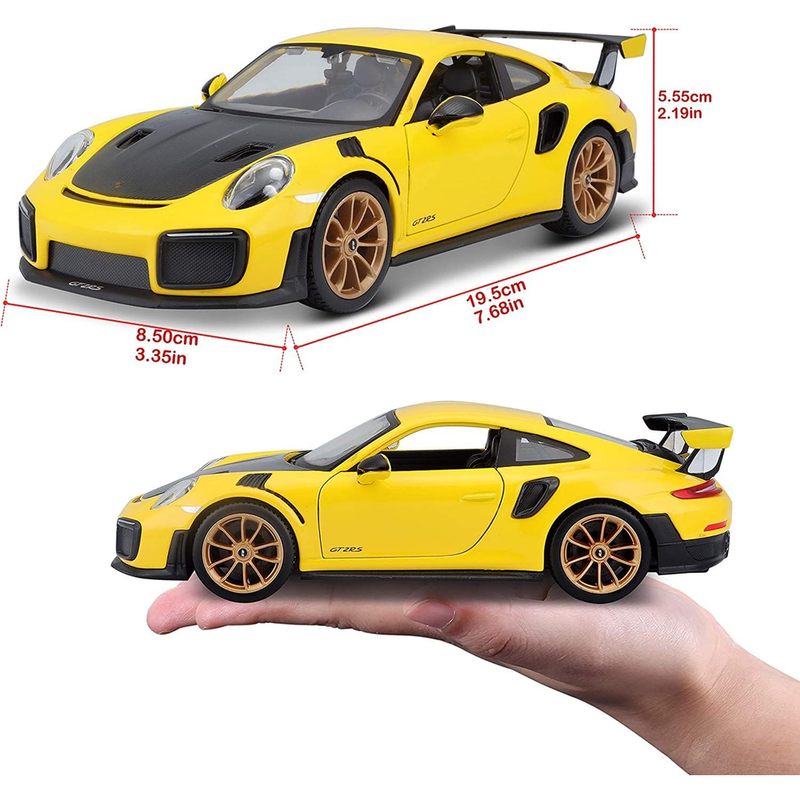 Porsche 911 GT2 RS Yellow 1:24 Maisto Diecast Alloy Scale Model Car