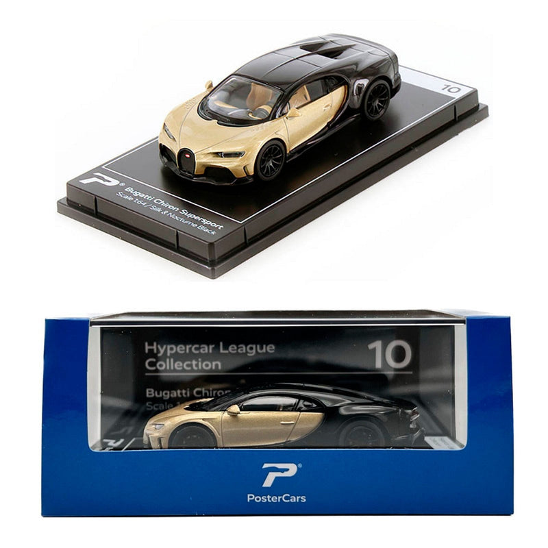 PosterCars 1:64 Bugatti Chiron Supersport Diecast Model Cars