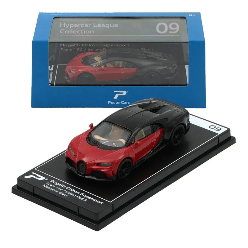 PosterCars 1:64 Bugatti Chiron Supersport Diecast Model Cars