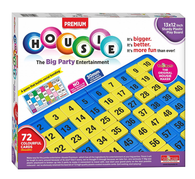 Premium Housie – The Big Party Entertainment | Jumbo Housie Game with Reusable Cards & Big Board-simple-Toymate-Toycra