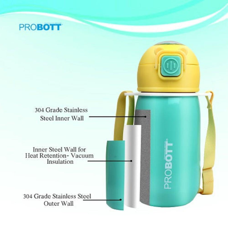 Probott Cutie Vacuum Flask Stainless Steel Water Bottle For Kids - (320 Ml)