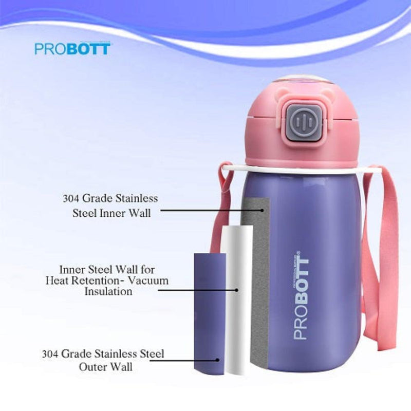 Probott Cutie Vacuum Flask Stainless Steel Water Bottle For Kids - (320 Ml)