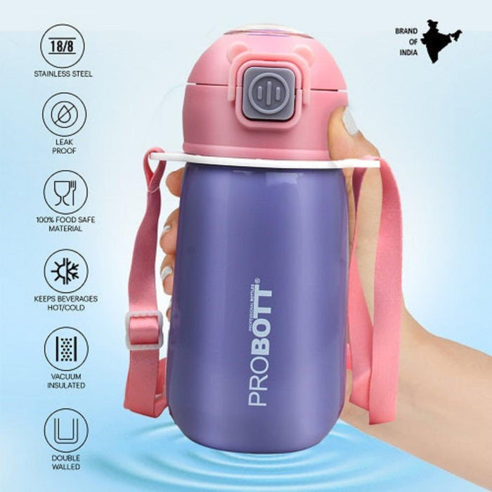 Probott Cutie Vacuum Flask Stainless Steel Water Bottle For Kids - (320 Ml)-LunchBox & Water Bottles-Probott-Toycra