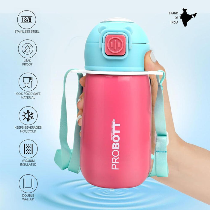 Probott Cutie Vacuum Flask Stainless Steel Water Bottle For Kids - (320 Ml)-LunchBox & Water Bottles-Probott-Toycra