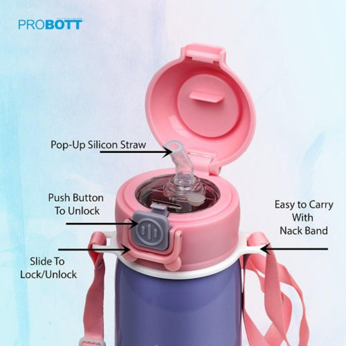 Probott Cutie Vacuum Flask Stainless Steel Water Bottle For Kids - (320 Ml)-LunchBox & Water Bottles-Probott-Toycra