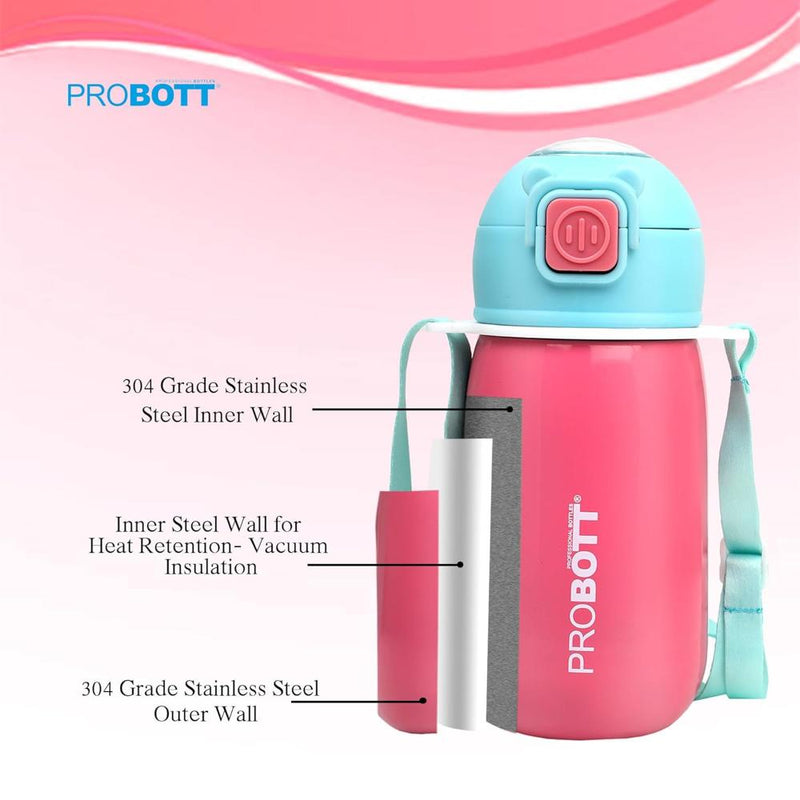 Probott Cutie Vacuum Flask Stainless Steel Water Bottle For Kids - (320 Ml)