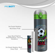 Probott Dazzle Double Walled Vacuum Flask Bottle For Kids - (400Ml)