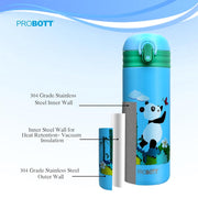 Probott Dazzle Double Walled Vacuum Flask Bottle For Kids - (400Ml)