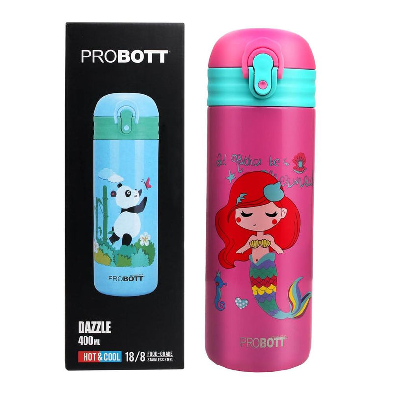 Probott Dazzle Double Walled Vacuum Flask Bottle For Kids - (400Ml)