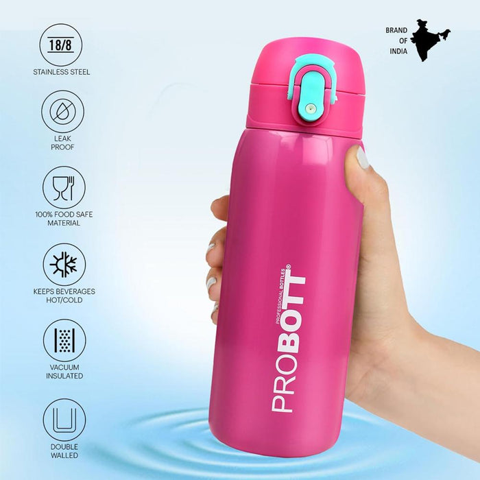 Probott Little Vacuum Flask Stainless Steel Water Bottle For Kids - (390Ml)-LunchBox & Water Bottles-Probott-Toycra