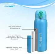 Probott Little Vacuum Flask Stainless Steel Water Bottle For Kids - (390Ml)