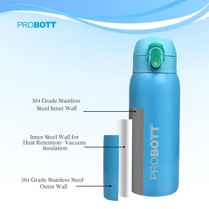 Probott Little Vacuum Flask Stainless Steel Water Bottle For Kids - (390Ml)-LunchBox & Water Bottles-Probott-Toycra