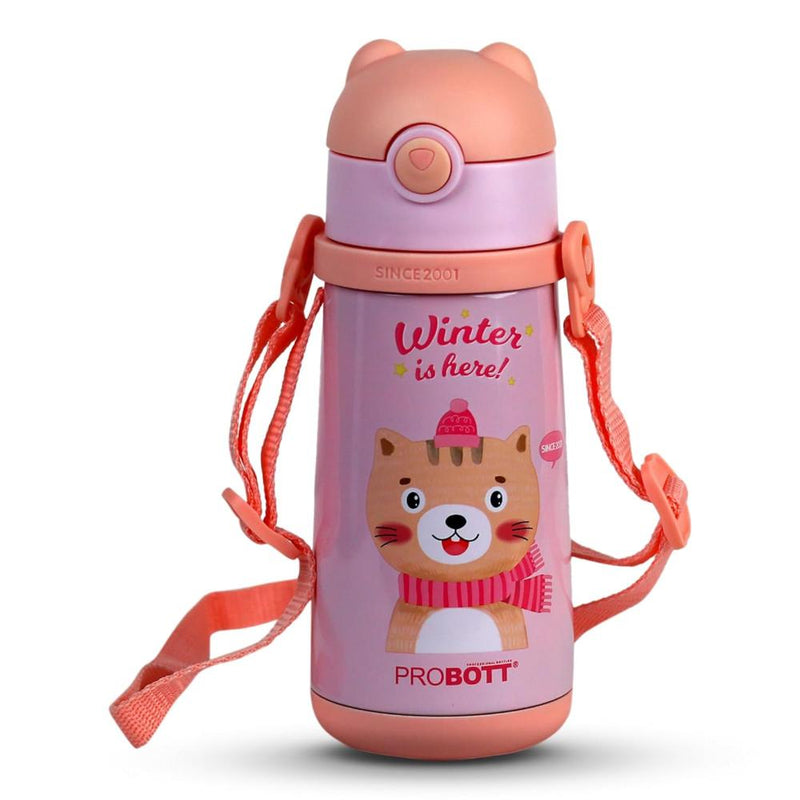 Probott School Champ Sipper Bottle for Kid With Straw & Strap - (370Ml)
