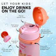 Probott School Champ Sipper Bottle for Kid With Straw & Strap - (370Ml)