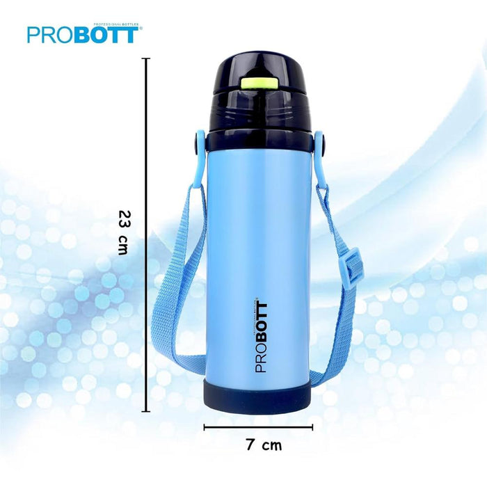 Probott Tom Vacuum Flask Sipper Bottle With Straw & Strap - (500 Ml)-LunchBox & Water Bottles-Probott-Toycra