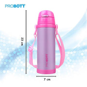 Probott Tom Vacuum Flask Sipper Bottle With Straw & Strap - (500 Ml)
