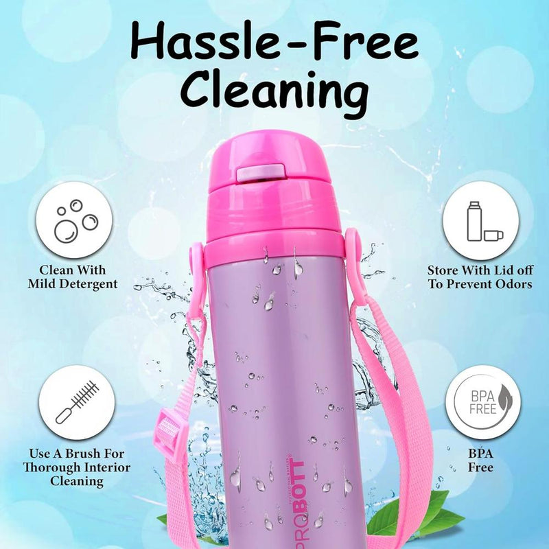 Probott Tom Vacuum Flask Sipper Bottle With Straw & Strap - (500 Ml)