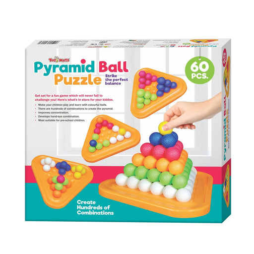 Pyramid Ball Puzzle – 60 PCS Brain-Boosting Game for Kids (Ages 4-6)-simple-Toymate-Toycra