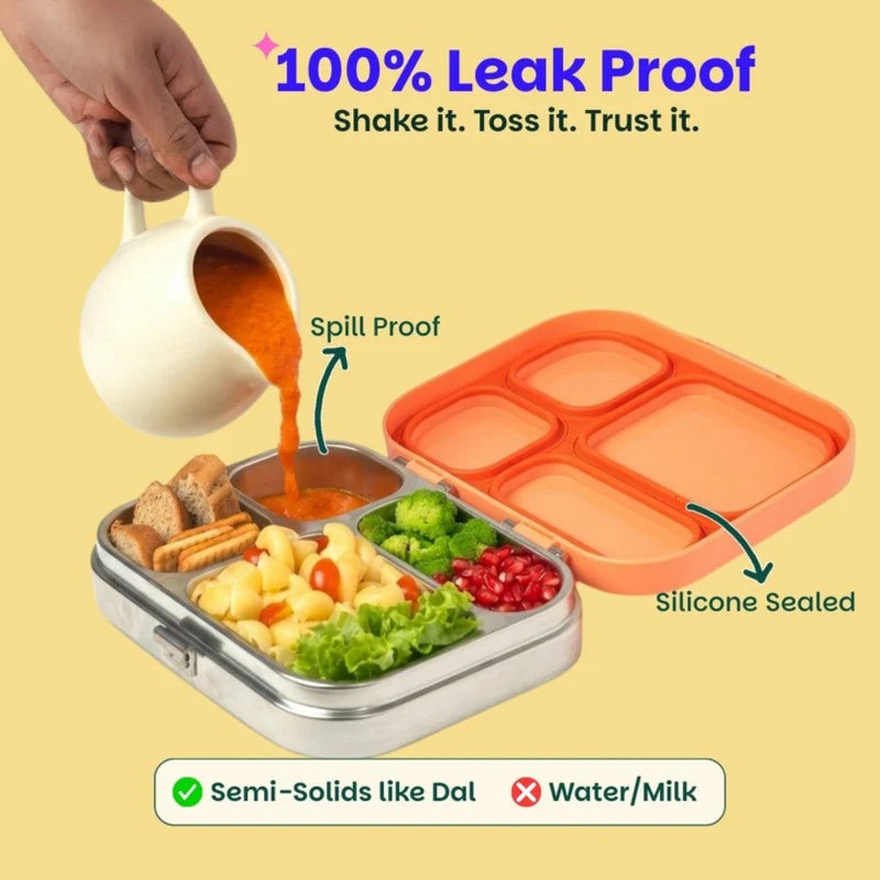 Basil Bento Quad 4 Section Lunch Box -830ML