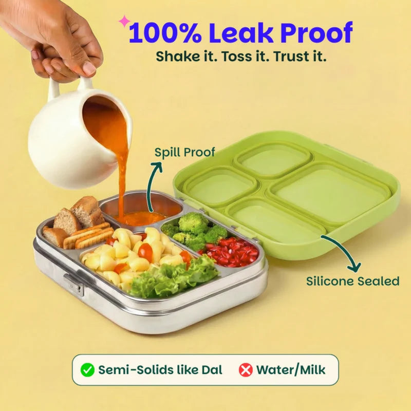Basil Bento Quad 4 Section Lunch Box -830ML