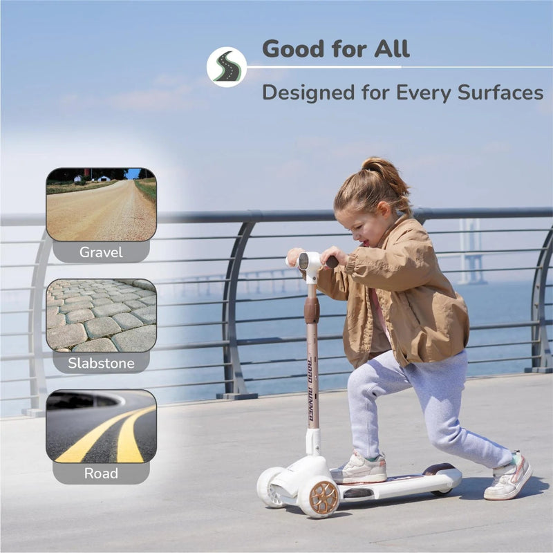 R For Rabbit Road Runner Blaze Scooter For Kids - Cream Gold