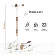 R For Rabbit Road Runner Blaze Scooter For Kids - Cream Gold