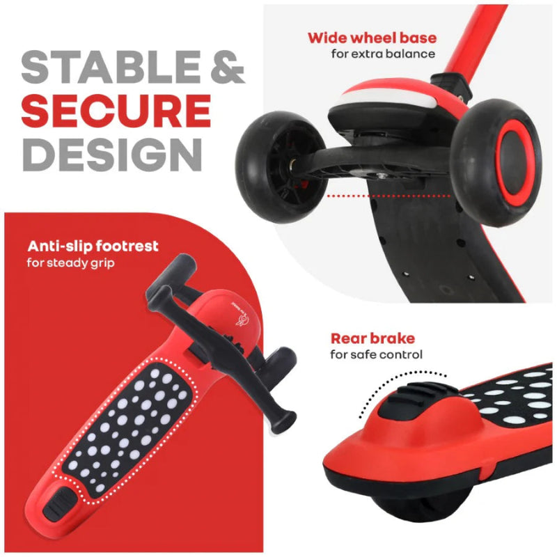 R For Rabbit Road Runner Jazz Scooter for Kids With ABEC7 Bearings, LED PU Wheels & Foldable Frame