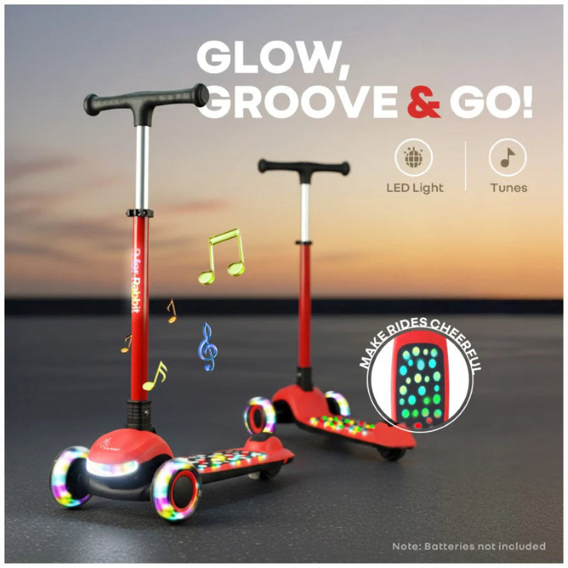 R For Rabbit Road Runner Jazz Scooter for Kids With ABEC7 Bearings, LED PU Wheels & Foldable Frame