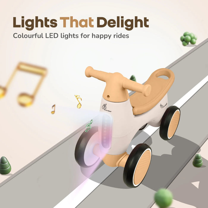 R For Rabbit Speedster Glider Rideon Car Beige-Ride Ons-R for Rabbit-Toycra